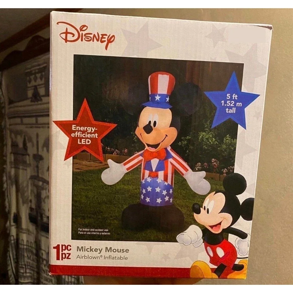 5ft USA Patriotic Disney Mickey Mouse Holiday Airblown Inflatable